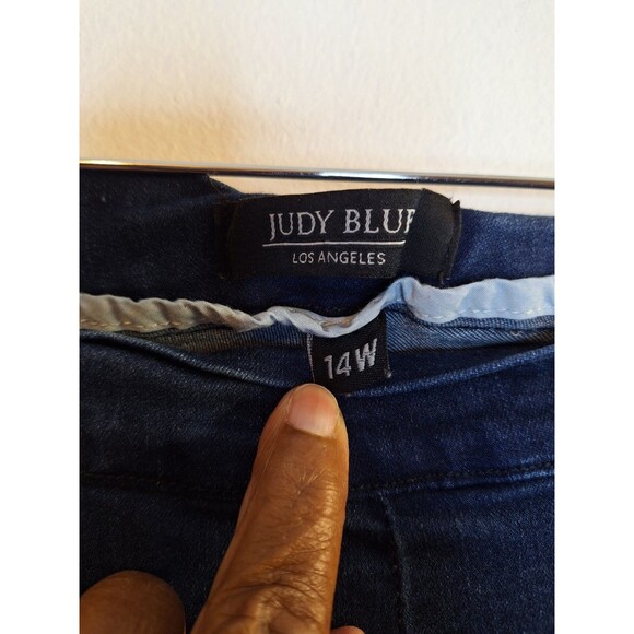 JUDY BLUE Super Flare Fit Denim Capri Jeans Plus Sz 14W Festival Bohemian Hippie - Picture 5 of 9